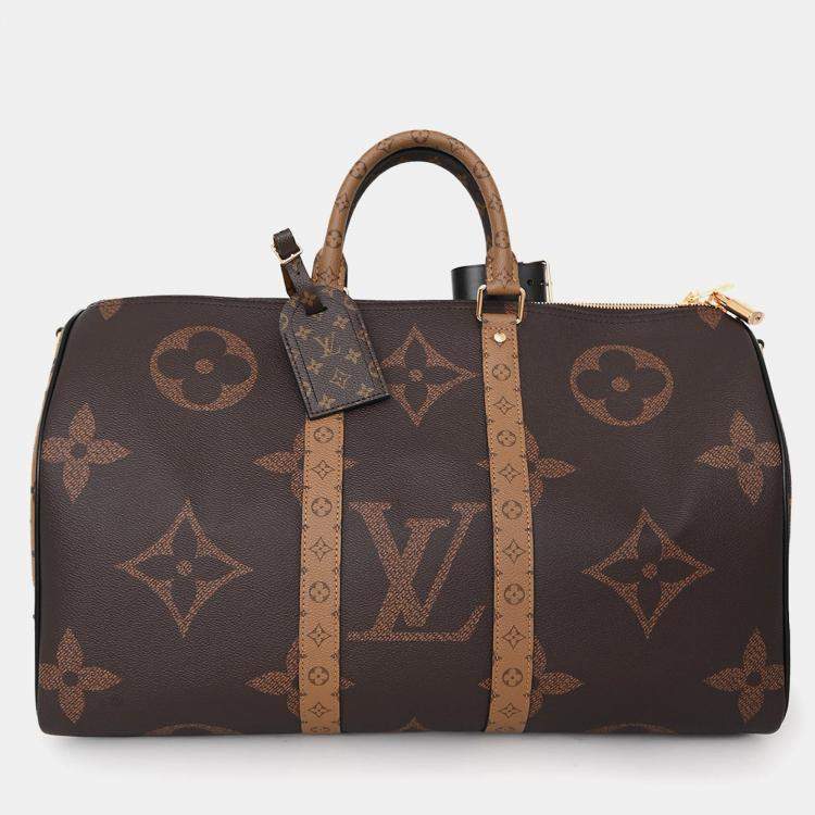 Pre Owned Louis Vuitton Reverse Monogram Keepall Bandouliere 45 with Strap