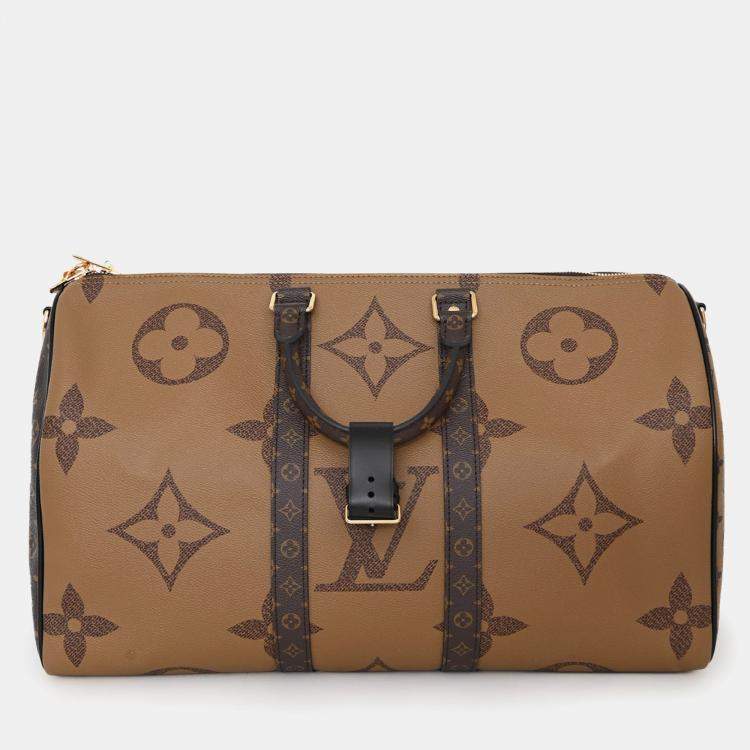 Pre Owned Louis Vuitton Reverse Monogram Keepall Bandouliere 45 with Strap