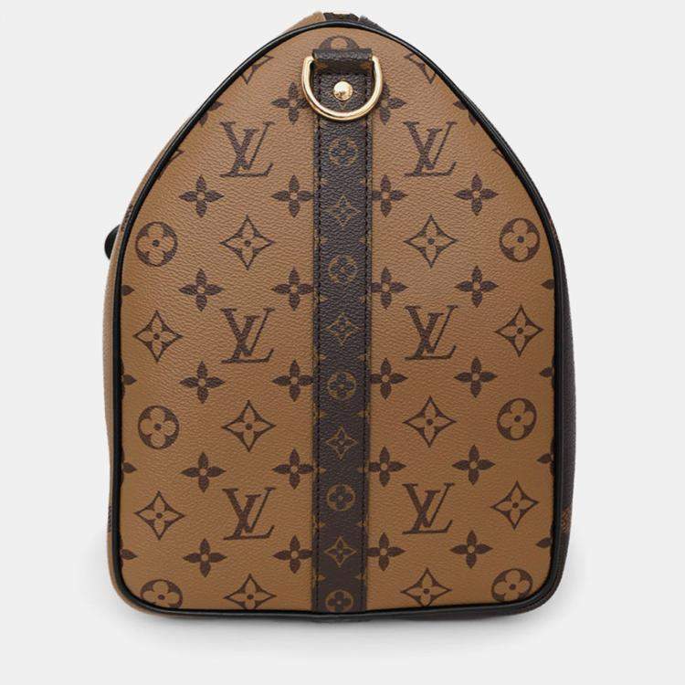 Pre Owned Louis Vuitton Reverse Monogram Keepall Bandouliere 45 with Strap