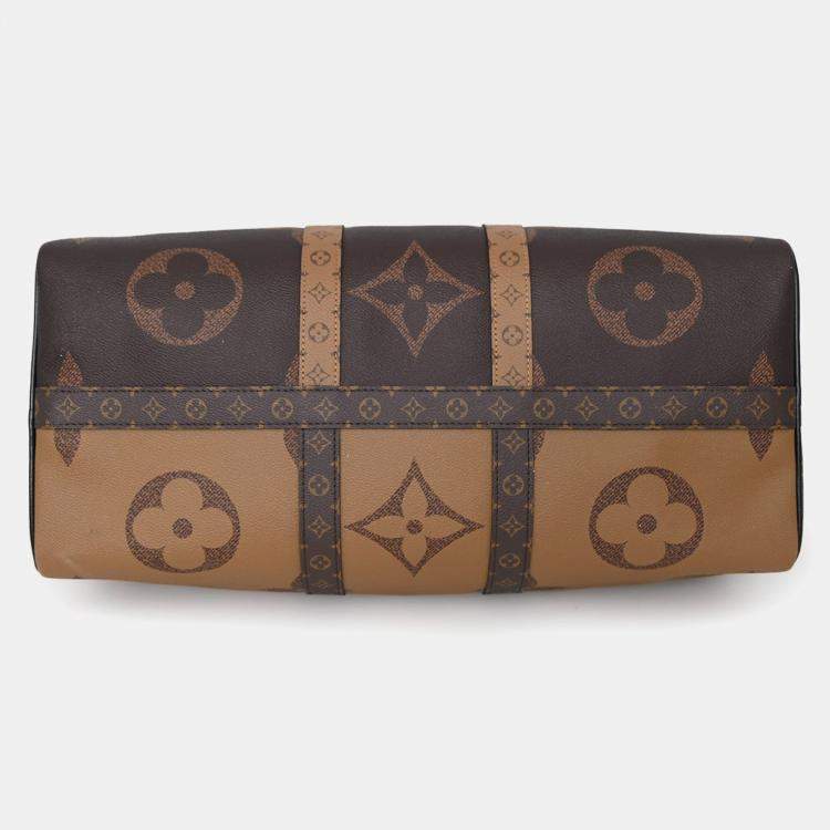 Pre Owned Louis Vuitton Reverse Monogram Keepall Bandouliere 45 with Strap