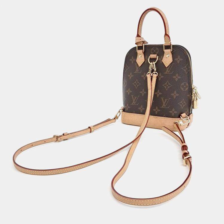 مملوكة مسبقًا Louis Vuitton Brown Coated Canvas Monogram Alma Backpack