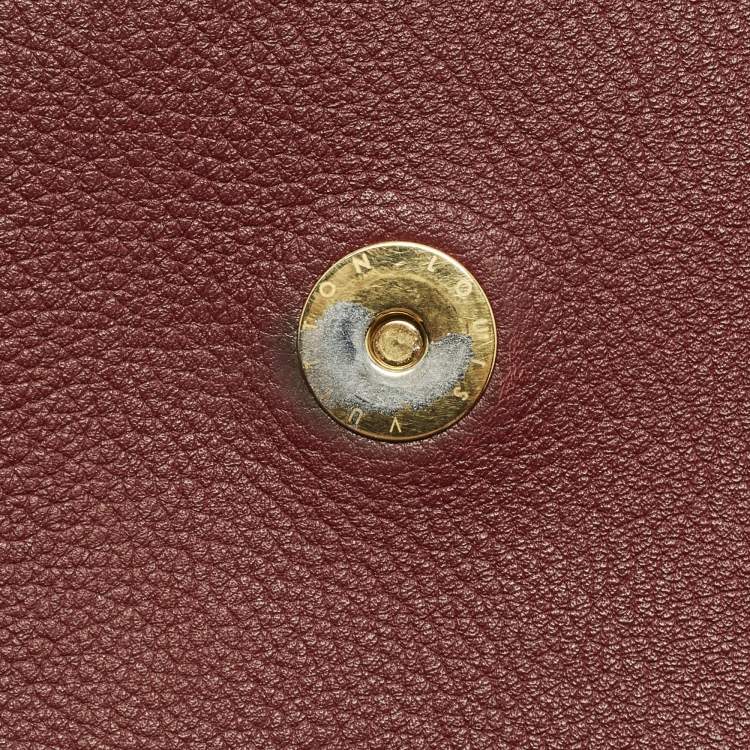 Pre Owned Louis Vuitton Vavin Bordeaux Damier Ebene Canvas Wallet On Chain