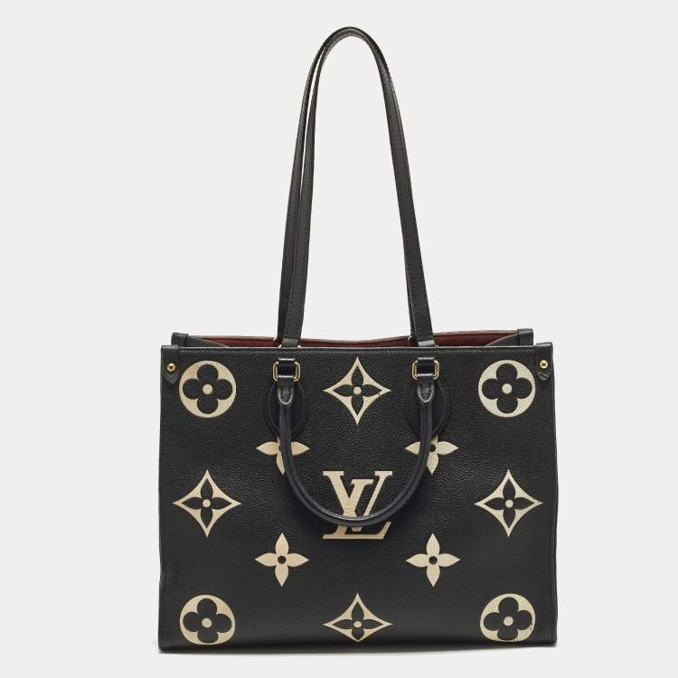 Pre Owned Louis Vuitton OnTheGo MM Bicolour Monogram Empreinte Leather Bag