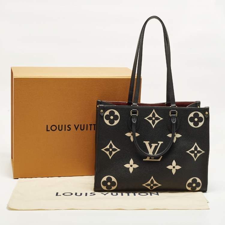 Pre Owned Louis Vuitton OnTheGo MM Bicolour Monogram Empreinte Leather Bag