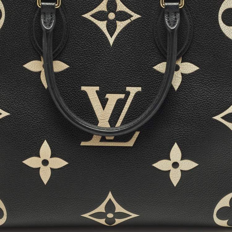 Pre Owned Louis Vuitton OnTheGo MM Bicolour Monogram Empreinte Leather Bag