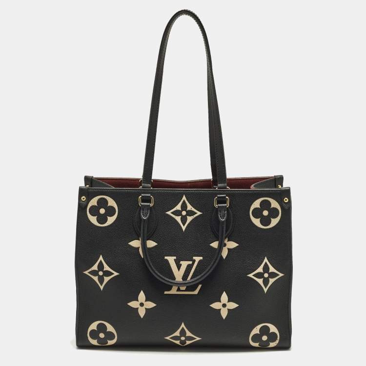 Pre Owned Louis Vuitton OnTheGo MM Bicolour Monogram Empreinte Leather Bag