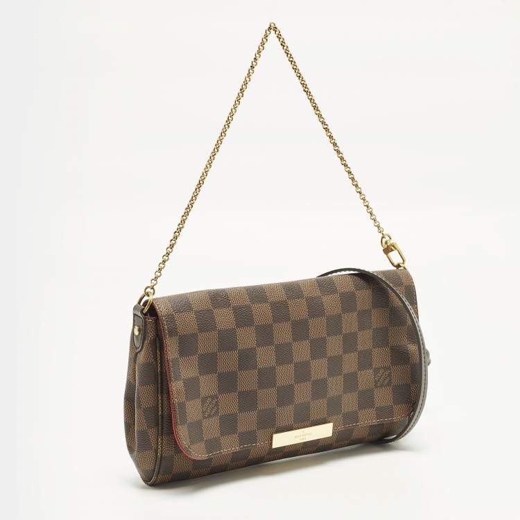 Pre Owned Louis Vuitton Favorite MM Damier Ebene Canvas Shoulder Bag