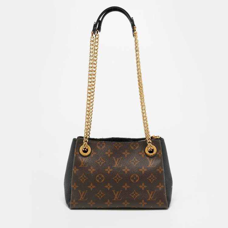Pre Owned Louis Vuitton Surene BB Black Monogram Canvas and Leather Bag