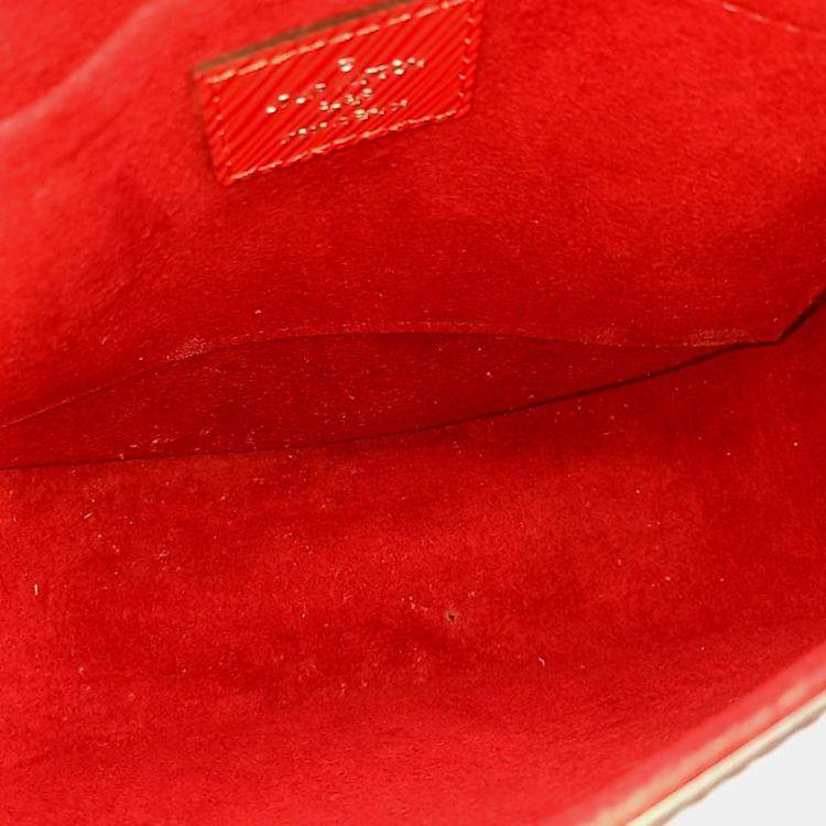 Pre Owned Louis Vuitton Red Leather Saint Cloud
