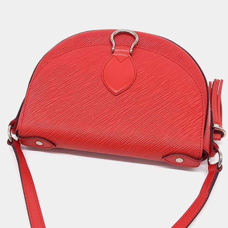 Pre Owned Louis Vuitton Red Leather Saint Cloud