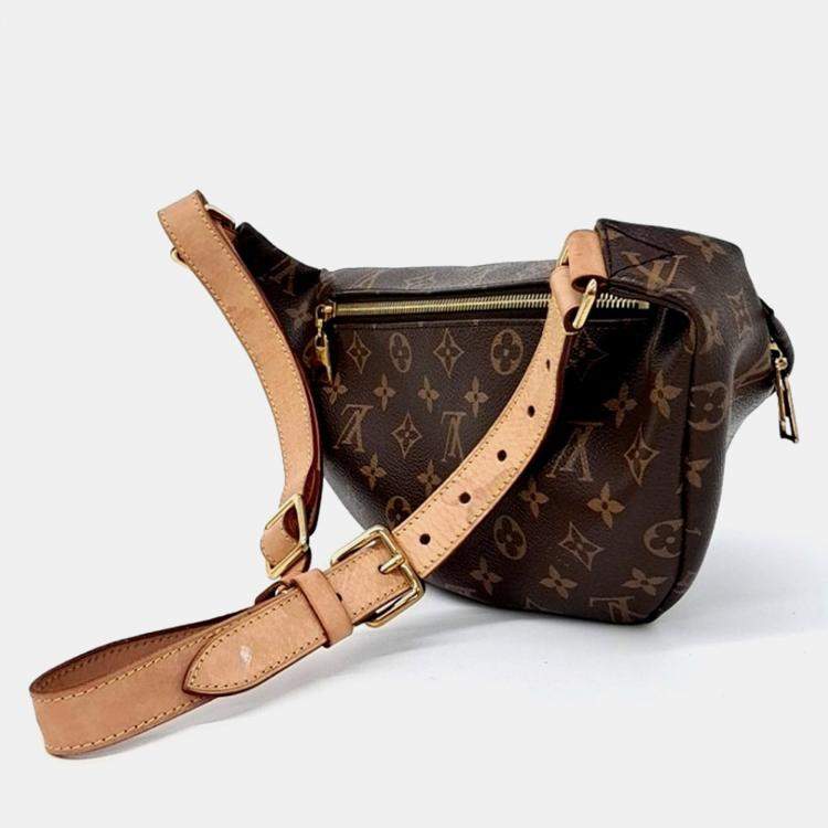 Pre Owned Louis Vuitton Brown Cream PVC Monogram Bum Bag