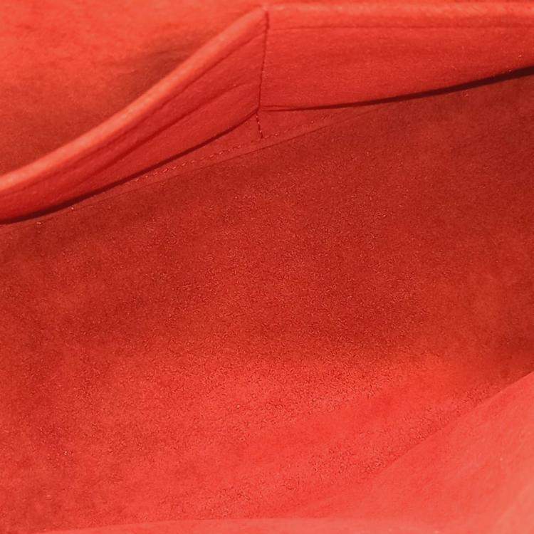 Pre Owned Louis Vuitton Brown, Red Coated Canvas Popincourt PM