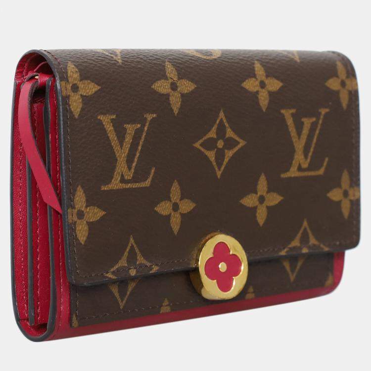 Pre Owned Louis Vuitton Monogram Portefeuille Flore Compact Wallet