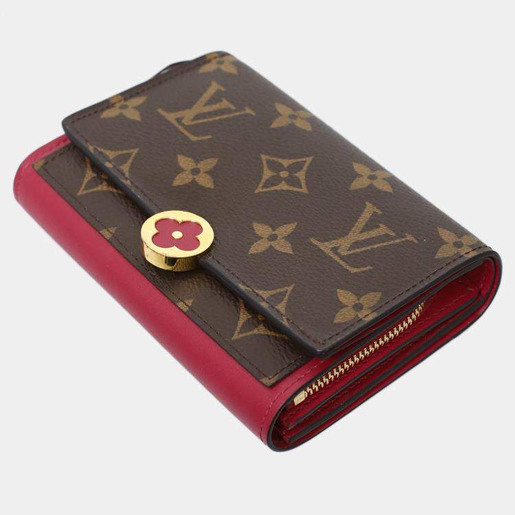 Pre Owned Louis Vuitton Monogram Portefeuille Flore Compact Wallet