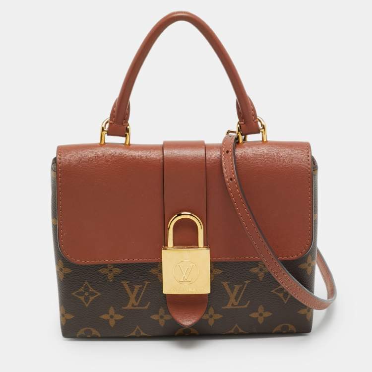 Pre Owned Louis Vuitton Locky BB Caramel Monogram Canvas Top Handle Bag 