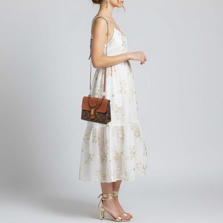 Pre Owned Louis Vuitton Locky BB Caramel Monogram Canvas Top Handle Bag 