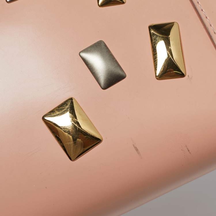 Pre Owned Louis Vuitton Glazed Leather Peach/Black Sac Triangle PM Bag