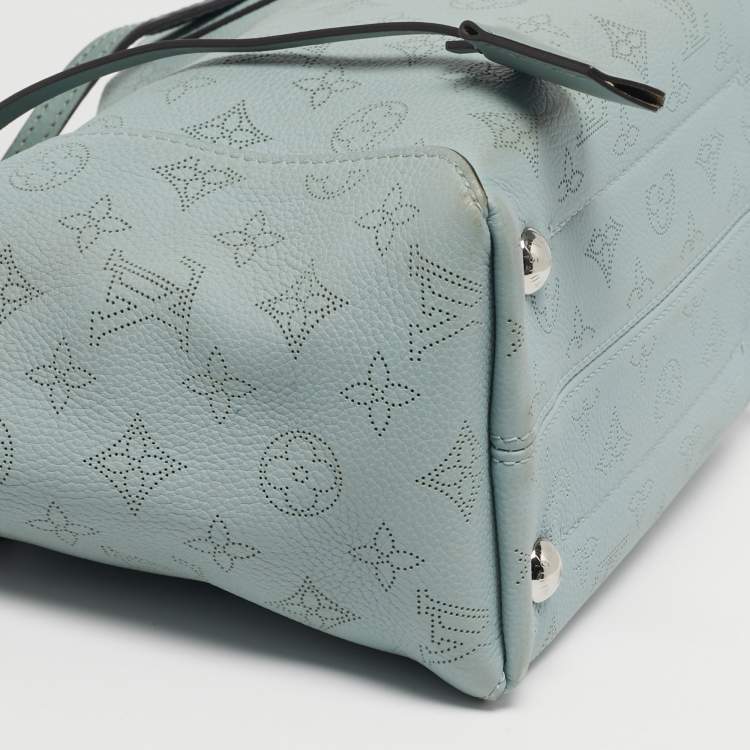 Pre Owned Louis Vuitton Hina PM Vert Lagoon Monogram Mahina Leather Bag