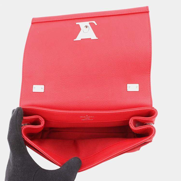 Pre Owned Louis Vuitton Rock Me Ii Red Calf Leather Size BB