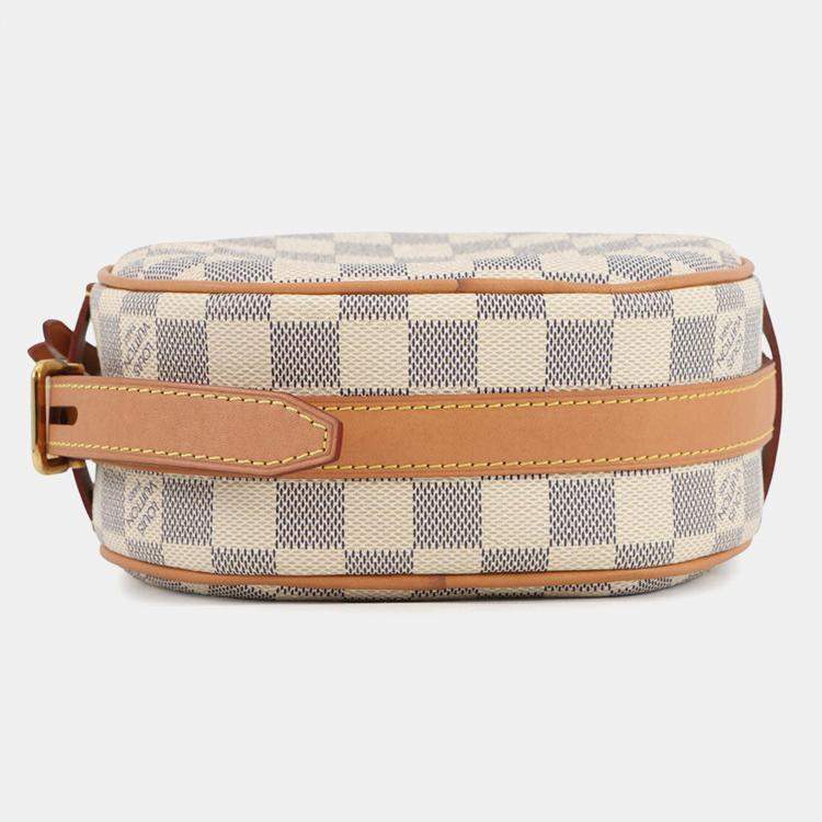 Pre Owned Louis Vuitton Boite Chapeau Souple Beige Damier Azur Size Pm