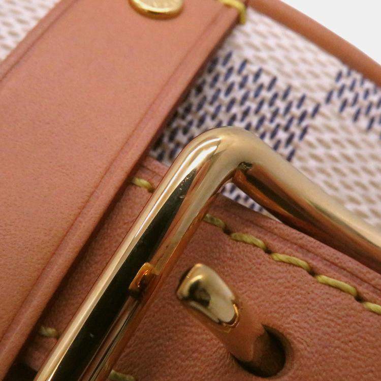 Pre Owned Louis Vuitton Boite Chapeau Souple Beige Damier Azur Size Pm