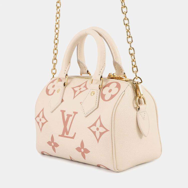 Pre Owned Louis Vuitton Speedy Bandouliere CrMe/Rose Trianonem46397 Monogram Empreinte Leather Size 20