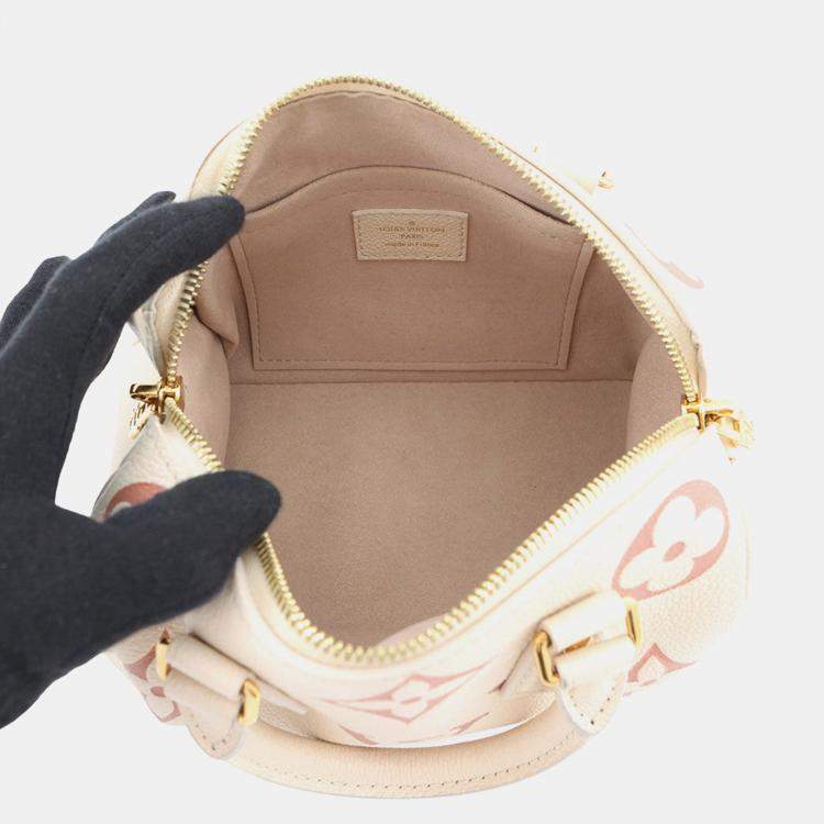 Pre Owned Louis Vuitton Speedy Bandouliere CrMe/Rose Trianonem46397 Monogram Empreinte Leather Size 20