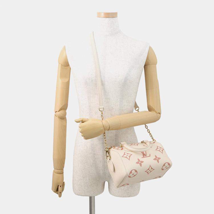 Pre Owned Louis Vuitton Speedy Bandouliere CrMe/Rose Trianonem46397 Monogram Empreinte Leather Size 20
