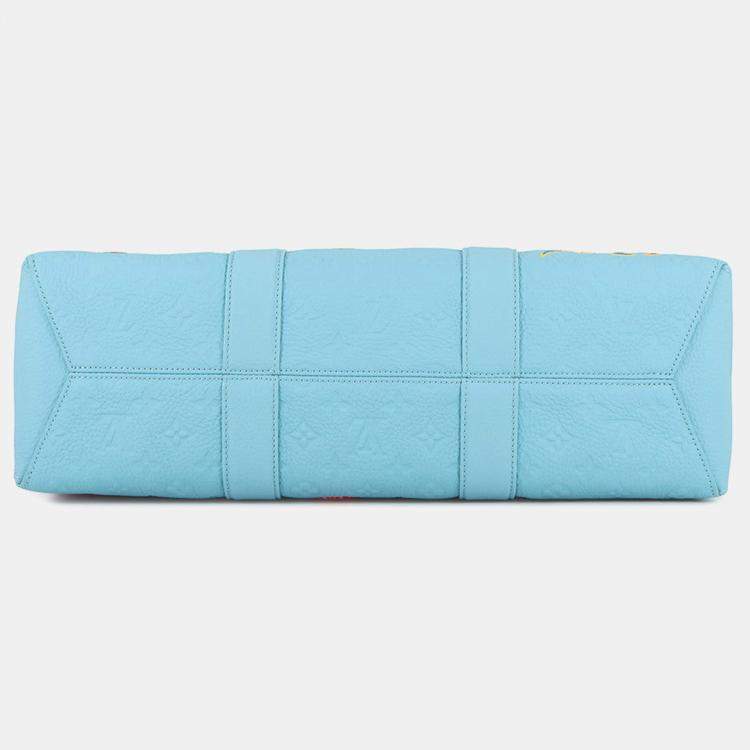 Pre Owned Louis Vuitton Lvxyk Weekend Tote Blue/Multicolor Monogram Taurillon Yayoi Kusama