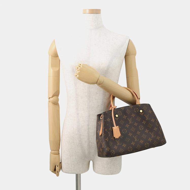 Pre Owned Louis Vuitton Montaigne Bordeaux Monogram Size Bb