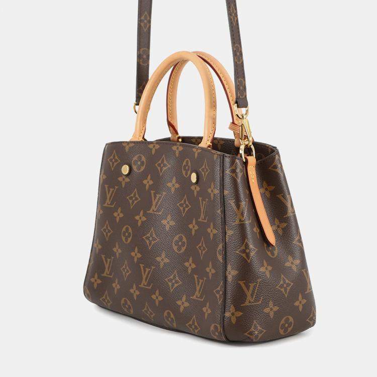 Pre Owned Louis Vuitton Montaigne Bordeaux Monogram Size Bb