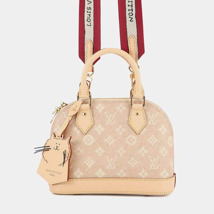 Pre Owned Louis Vuitton Alma Beige/Red Monogram Miaowgram Size Bb