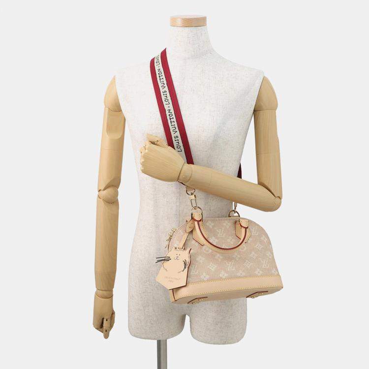 Pre Owned Louis Vuitton Alma Beige/Red Monogram Miaowgram Size Bb
