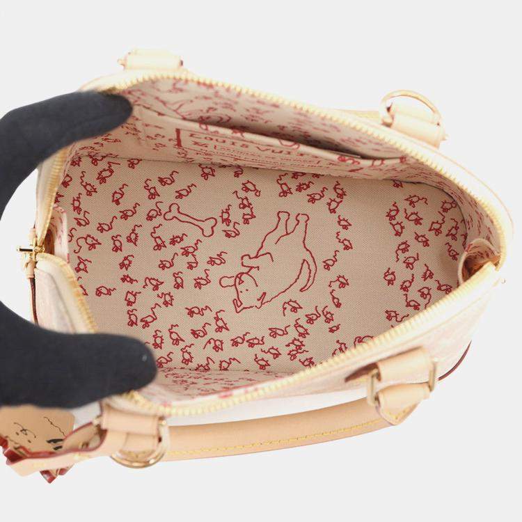 Pre Owned Louis Vuitton Alma Beige/Red Monogram Miaowgram Size Bb