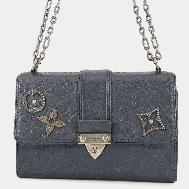 Pre Owned Louis Vuitton Saint Sulpice Indigoblue Monogram Empreinte Leather Size Pm