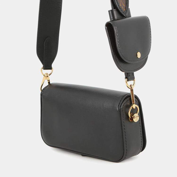 Pre Owned Louis Vuitton Officer Pouch Black Leather