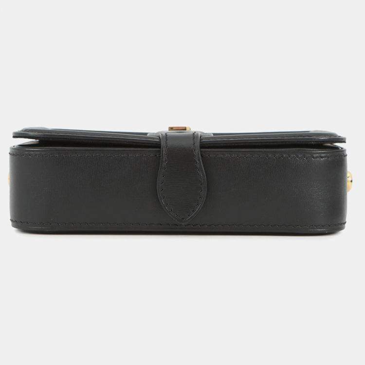Pre Owned Louis Vuitton Officer Pouch Black Leather