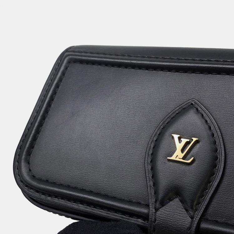 Pre Owned Louis Vuitton Officer Pouch Black Leather