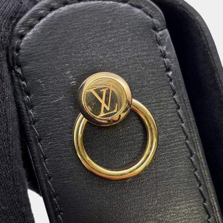 Pre Owned Louis Vuitton Officer Pouch Black Leather