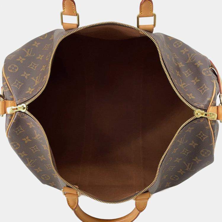 Pre Owned Louis Vuitton Keepall Bandouliere Brown Monogram Size 50