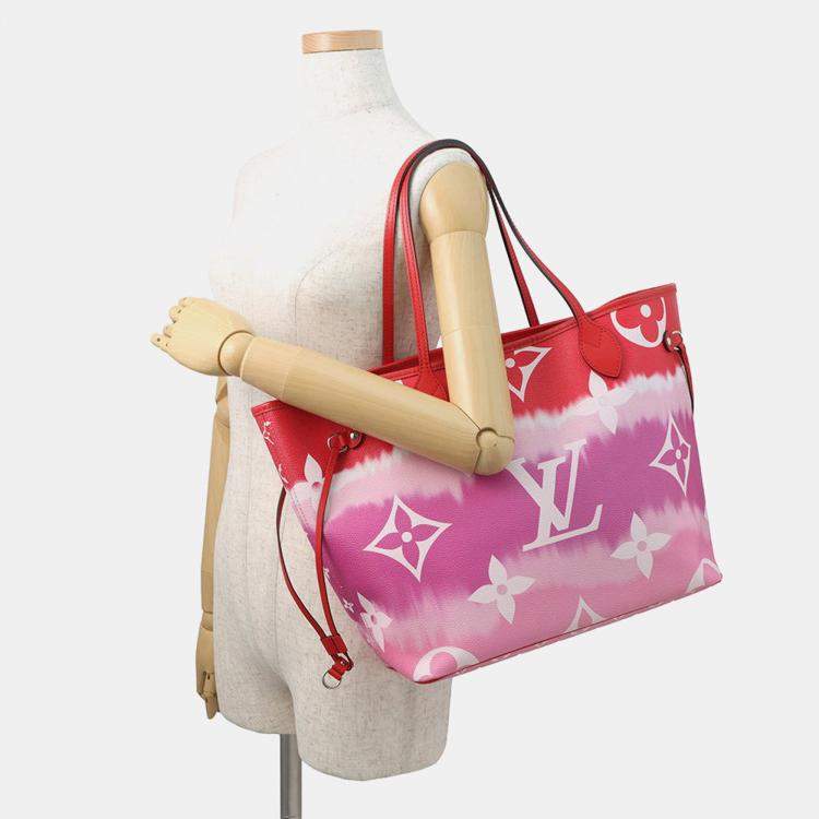 Pre Owned Louis Vuitton Neverfull Rouge Monogram Lv Escale Size Mm