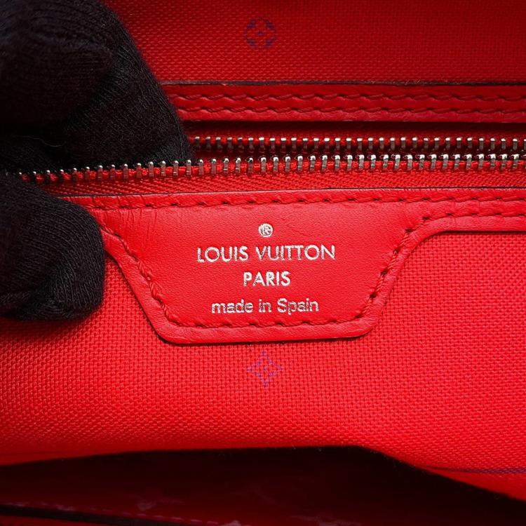 Pre Owned Louis Vuitton Neverfull Rouge Monogram Lv Escale Size Mm