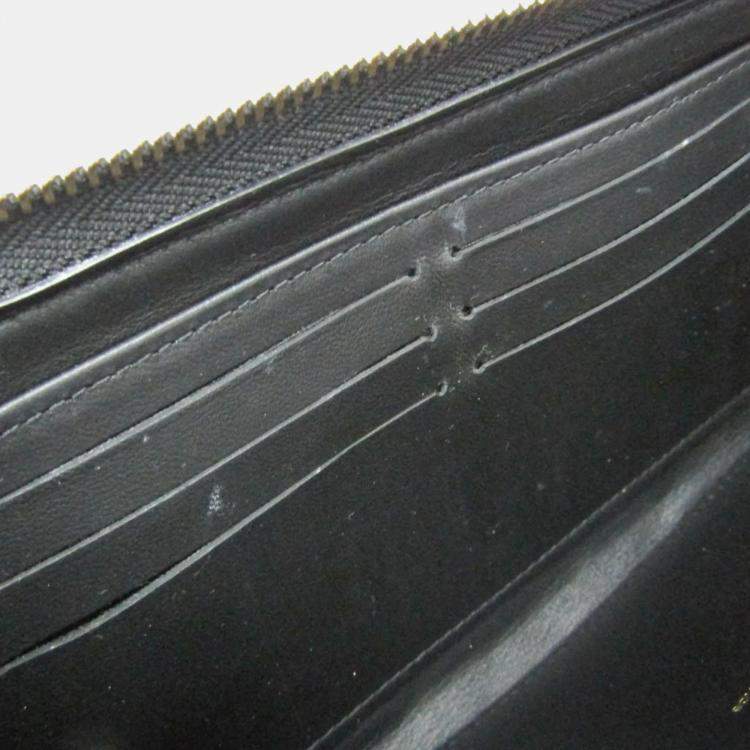 Pre Owned Louis Vuitton Coussin Zippy Wallet Lamb Leather Long Wallet bi-fold Black