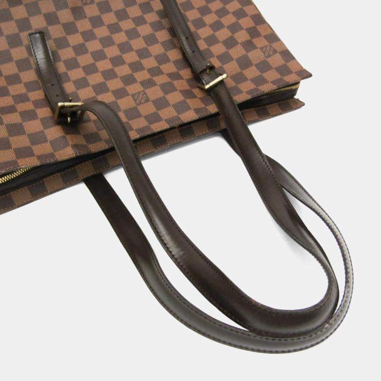 Pre Owned Louis Vuitton Damier Chelsea Shoulder Bag Brown Ebene