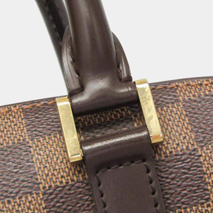 Pre Owned Louis Vuitton Damier Sarria Horizontal Handbag Brown Ebene