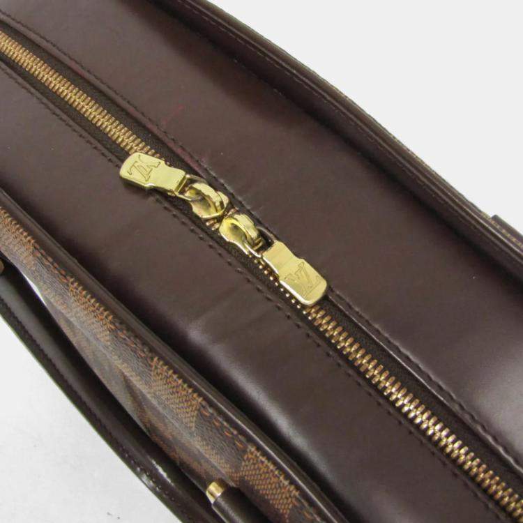 Pre Owned Louis Vuitton Damier Sarria Horizontal Handbag Brown Ebene