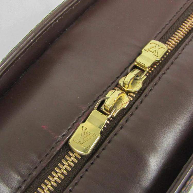 Pre Owned Louis Vuitton Damier Sarria Horizontal Handbag Brown Ebene