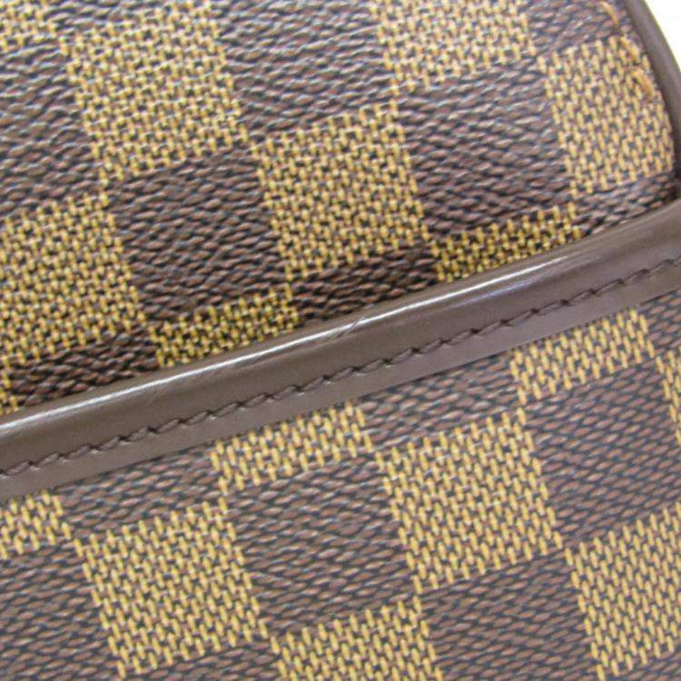 Pre Owned Louis Vuitton Damier Sarria Horizontal Handbag Brown Ebene