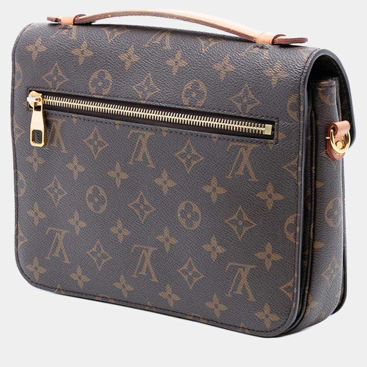 Pre Owned Louis Vuitton Brown Monogram Pochette Metis