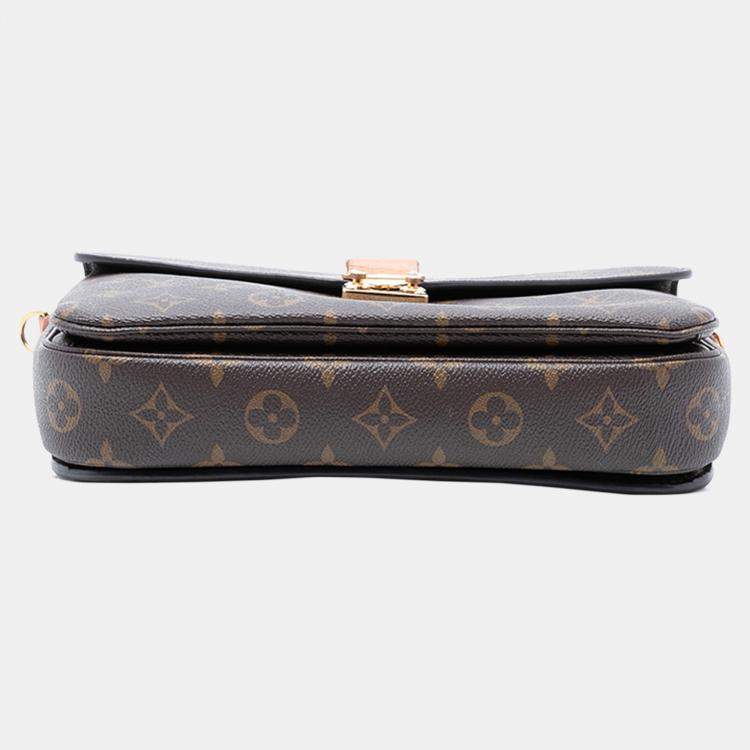 Pre Owned Louis Vuitton Brown Monogram Pochette Metis